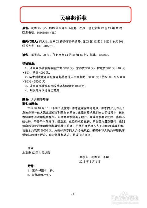 應向人民法院提交起訴狀